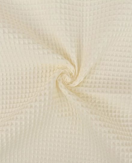 Wafel Katoen Uni – Ecru – 230 g/m² – 100% Katoen – 150 cm Breed – Per Meter