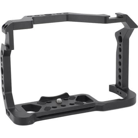 Cage Rig pour Caméra en Alliage d'Aluminium Cage Rig pour Caméra Vidéo Cadre de Protection avec Support Griffe Froide pour R5 gray