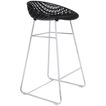 Kartell Smatrik Barkruk - zwart/chroom