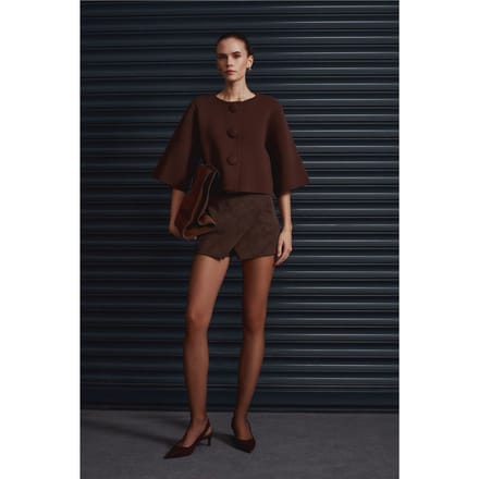 Korte Jacquard Knopen Cardigan