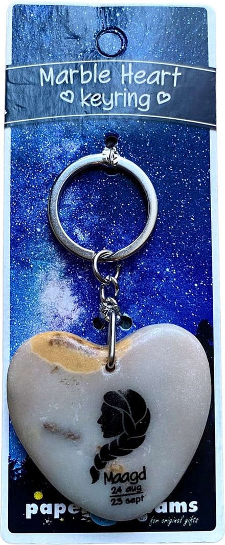 Paper Dreams - Sleutelhanger - Marmer - hart - Maagd - HANBAR