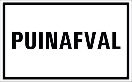 Puinafval sticker 200 x 125 mm
