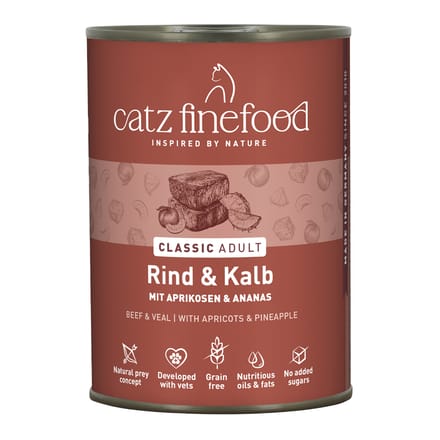 6x400g Rund/Kalf Catz Finefood Kattenvoer