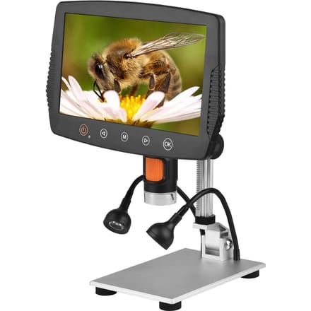 50-1000X 1080P USB-digitale microscoop met hoge resolutie en afstandsbediening met 9 inch groot helder scherm zwart
