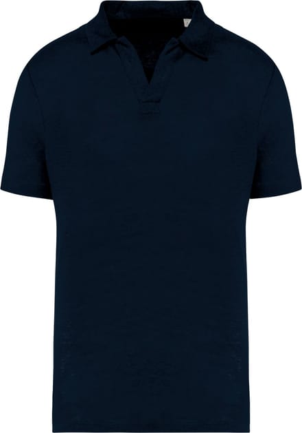 Spasso Linnen herenpolo SP220 - Navy Blue - L