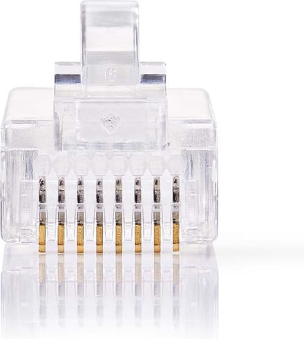 Nedis RJ45-Connector - Male - Solid UTP CAT5e - Recht - Verguld - 10 Stuks - Polycarbonate - Transparant - Doos