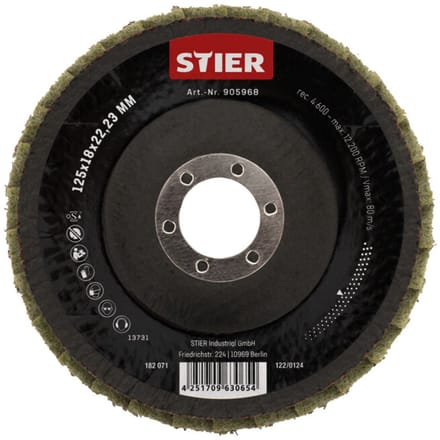 STIER vlies-lamellenschuurschijven 125 x 18 x 22,23 mm medium 5 st.