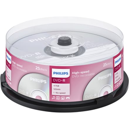 Philips DM4S6B25F - DVD-R - 4,7GB - Speed 16x - Spindle - 25 stuks