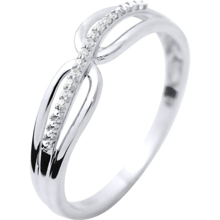 Wave Alliance Diamonds 0.030 Cts White Gold