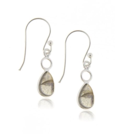 SilverGems Zilveren oorhangers met Labradoriet edelsteen
