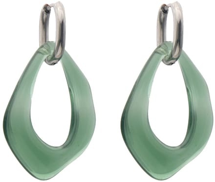 Oorbellen - RVS - acryl hanger - 4,5x2,5 cm - groen