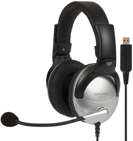 Koss USB Stereo OnEar Headset "SB45", Silver/Black