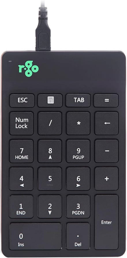 Ergonomisch Draadloos Numeriek Toetsenbord met USB-C, Met Pauze Software