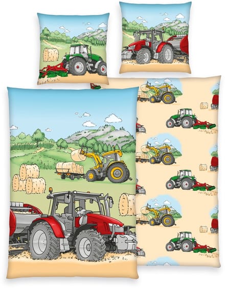 Dekbedovertrek Tractor 135x200 cm incl 1 sloop 80x80 cm