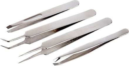 Pincet set, l: 9-12 cm, 4 assorti