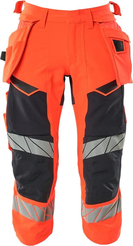 Mascot Accelerate Safe Driekwart broek met spijkerzakken 19049-711 - hi-vis rood/donkermarine - C60