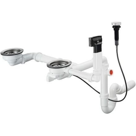 Hansgrohe D17-11 Automatic drain and overflow set for double basin granite 43938000