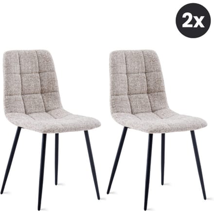 HomeMixx 2x Eetkamerstoel Yerevan – Dune (Beige) – Set van 2