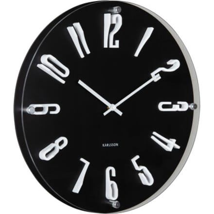 Karlsson Wandklok Esencia Elevated - Zwart - Ø40cm - Wandklok Modern