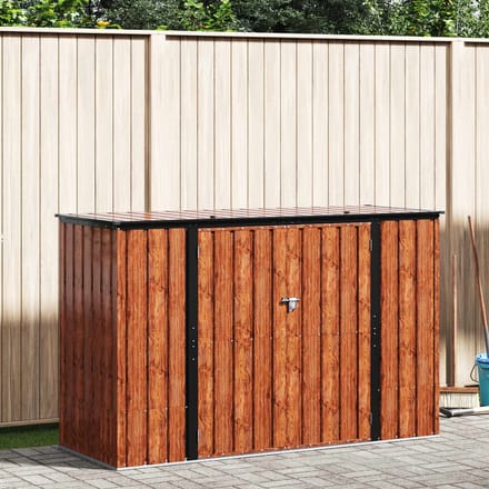 vidaXL - Tuinopslagdoos - Bruin - 214 - x - 82 - x - 132 - cm - Staal