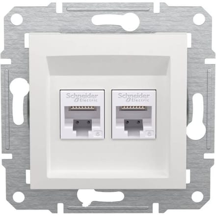 Schneider Electric EPH4870121D RJ45-gegevensaansluitdoos Asfora Wit (RAL 9003) 1 stuk(s)