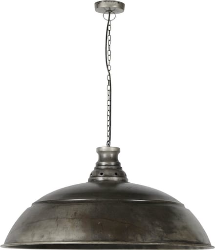 Dimehouse Industriële Hanglamp Leonard Ø80 Rond 1-lichts - Zilver - Industrieel