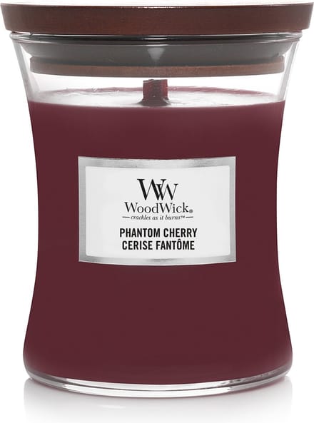 WoodWick Hourglass Medium Geurkaars - Phantom Cherry - 60 branduren