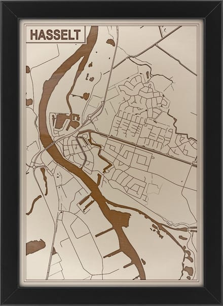 Houten stadskaart van Hasselt