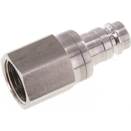RVS DN 10 Luchtkoppeling Insteeknippel G 1/2 inch Binnendraad Double Shut-Off - CLP10-F-S-SV-P-012