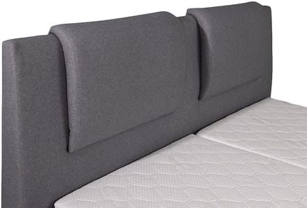 Vente-unique Boxspringbed stof lichtgrijs 2 x 80 x 200 cm