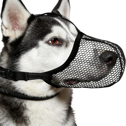 Hondenmuilkorf - Bark stop - Veilig wandelen - Reflecterend ontwerp - Maat L - Zwart