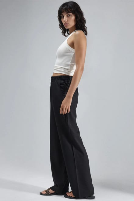 Elastische Taille Rechte Broek