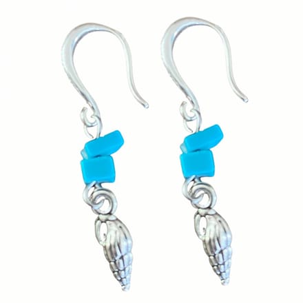 Oorbellen- Schelp- Blauw