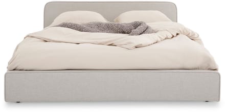 Gestoffeerd bed MARINI 140x200 cm met lattenbodem – Lichtgrijs