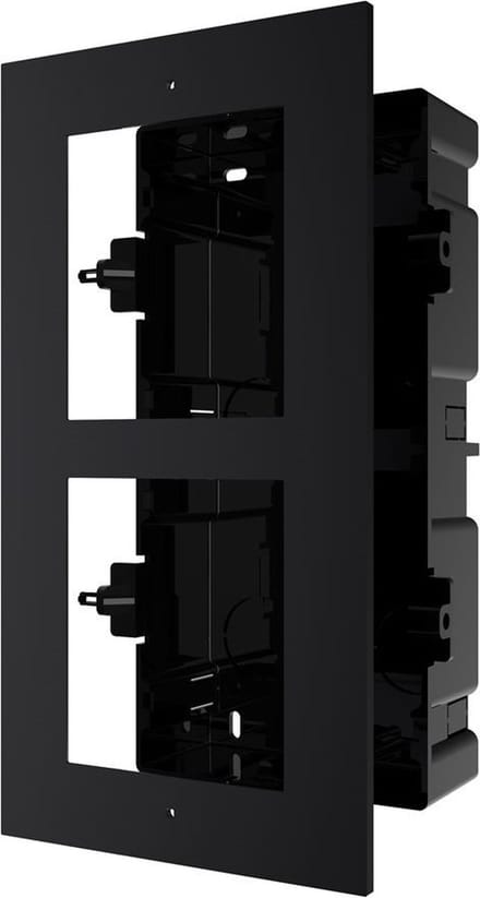 Hikvision DS-KD-ACF2 2-Module Montageframe met Voorpaneel – Zwart Aluminium
