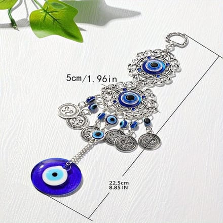 Turkse Blauwe Oog Hanger Duivels Oog Legering Wanddecoratie Blauwe Geglazuurde Ogen gray