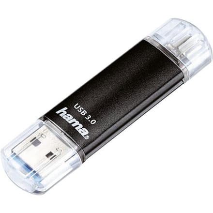 Hama FlashPen Laeta Twin USB-stick smartphone/tablet Zwart 128 GB USB-A 3.2 Gen 1, Micro-USB 2.0
