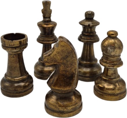 Deco4yourhome® - Schaakset - Metaal - set van 5 - Antiek Goud - Gold