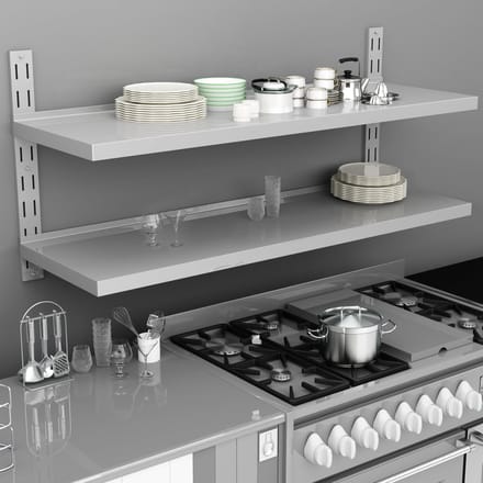 vidaXL - Zwevend - schap - 2-laags - 150x30 - cm - roestvrij - staal