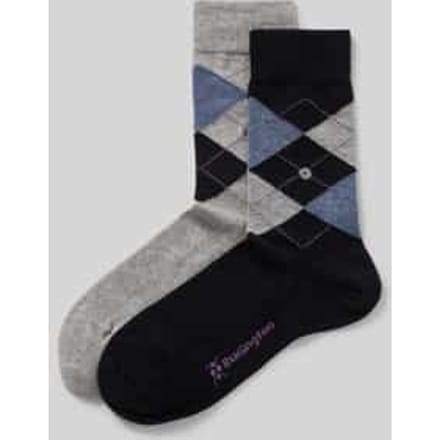 Burlington Everyday Argyle 2-Pack gedessineerd katoen sokken dames grijs - maat 36-41