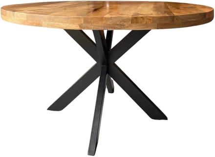 Sfeerwonen Enzo - Eettafel - 130 cm ø - Rond Mangohout - Naturel - Matrix poot