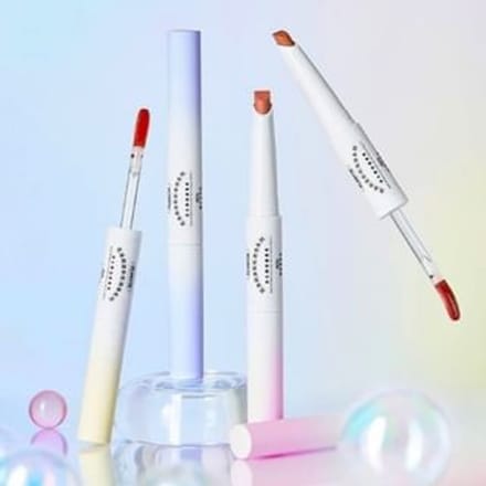 FLORTTE - Rainbow Bubble Double-Ended Lip Liner n Lip Gloss Pencil - 4 Colors #R04 Raspberry