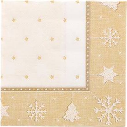 Servetten Papstar "ROYAL Collection", 20 st, 1/4 vouw, 250 x 250 mm, goud