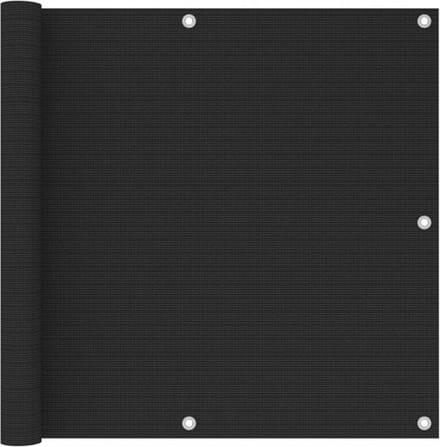vidaXL - Balkonscherm - 90x300 - cm - HDPE - zwart