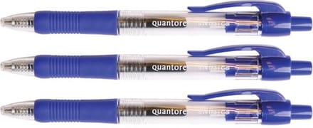 Gelschrijver quantore grip drukknop 0.7mm blauw | 12 stuks
