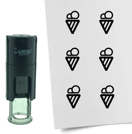 CombiCraft Stempel IJsje 10mm rond - zwarte inkt
