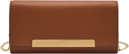 FOSSIL Portemonnee Schoudertas Penrose Flap Wallet Crossbody Brown Bruine