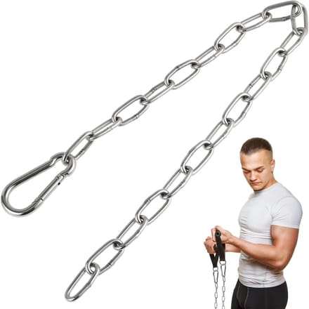 Fitness Machine Handgreep - Verlengketting Accessoire - Kracht Training - Verstelbare Ketting - 60 Centimeter - Zilver