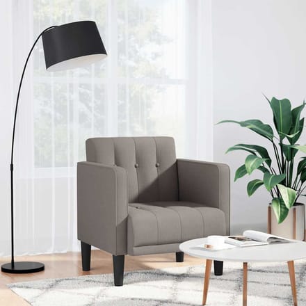 vidaXL - Fauteuil - met - armleuningen - Taupe - 53 - cm - Stof