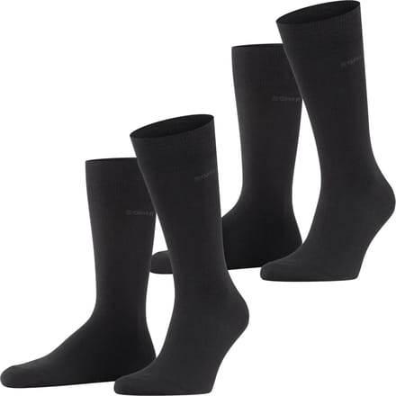 Esprit Basic Uni 2-Pack eenkleurig katoen multipack sokken heren zwart - maat 39-42
